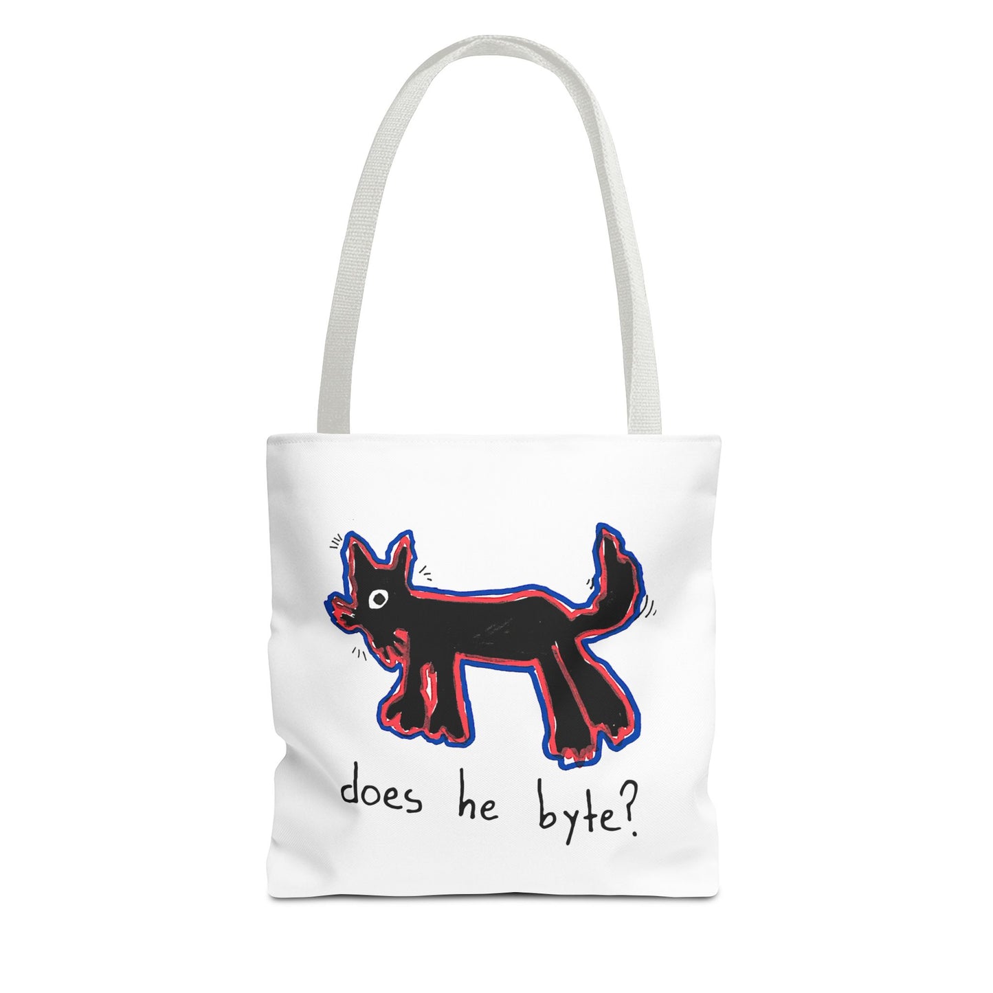 "Does He Byte?"  —  Tote Bag
