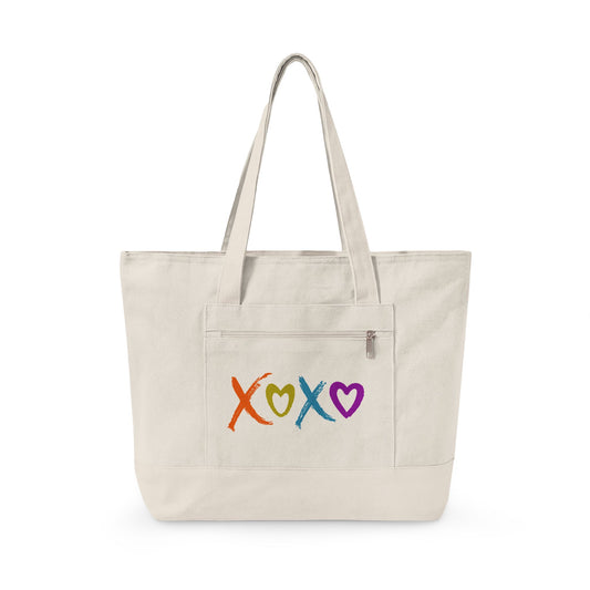 "XOXO" Zippered Canvas Tote