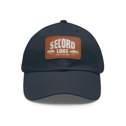 Lake Life Dad Hat | "Secord Lake Better with Water" Chino Twill Patch Cap | Boating Gift